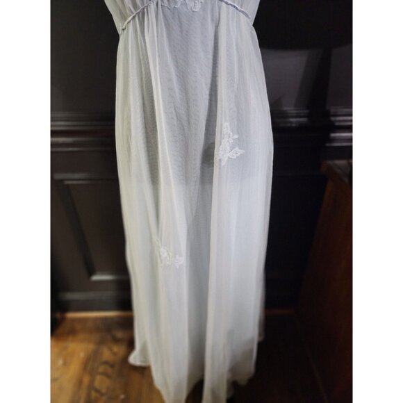 Vintage 1970s Gossard Artemis Pale Blue Double Layer Chiffon Nightgown Wedding S - Picture 10 of 15